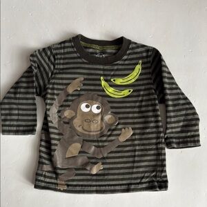 Carter’s Green Monkey Printed Long Sleeve Shirt 12 Months
